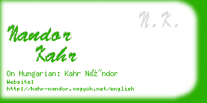 nandor kahr business card